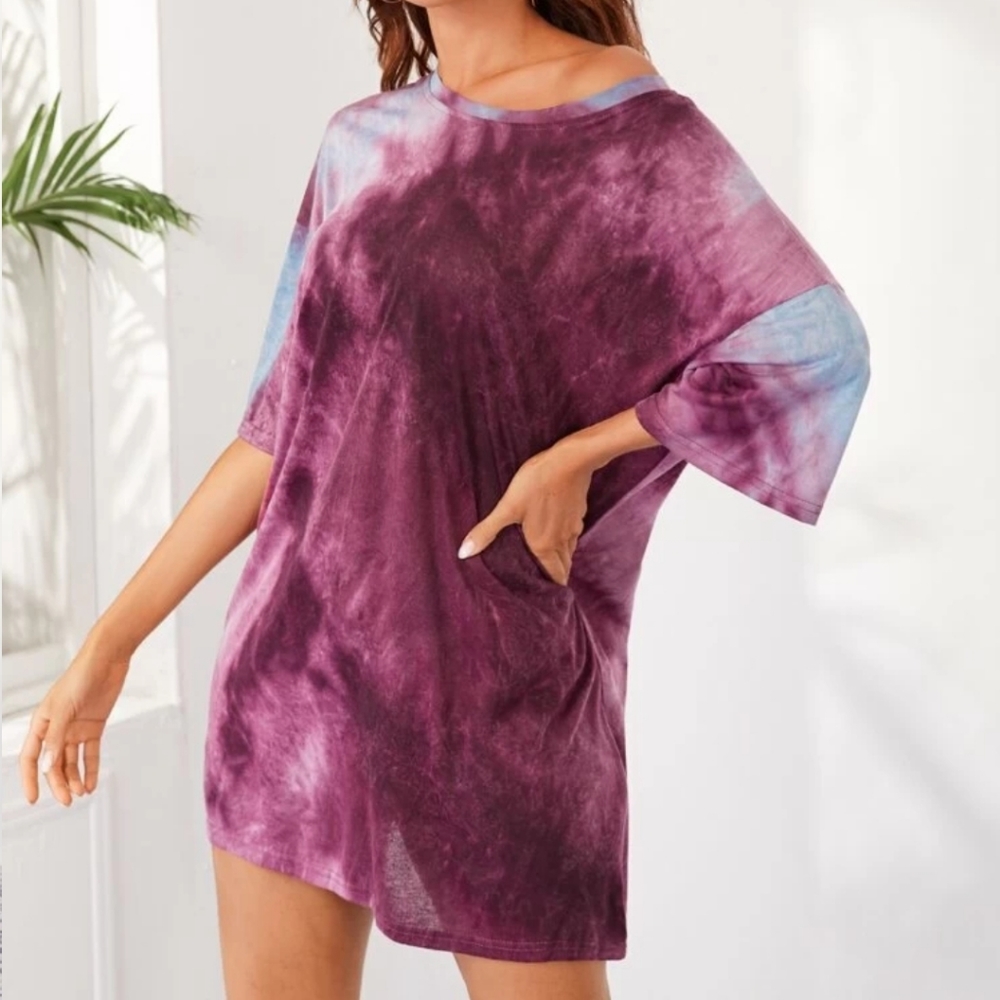 Tie Dye Drop Shoulder Oversized Tee